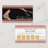 Roos Gold Glitter Makeup Artist Hair Salon Loyalty (Voorkant / Achterkant)