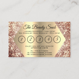Roos Gold Glitter Makeup Artist Lash Loyalty Visitekaartje