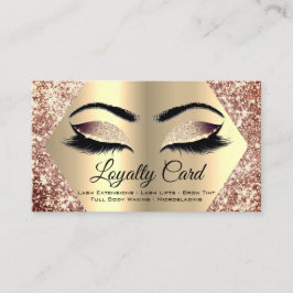 Roos Gold Glitter Makeup Artist Lash Loyalty Visitekaartje