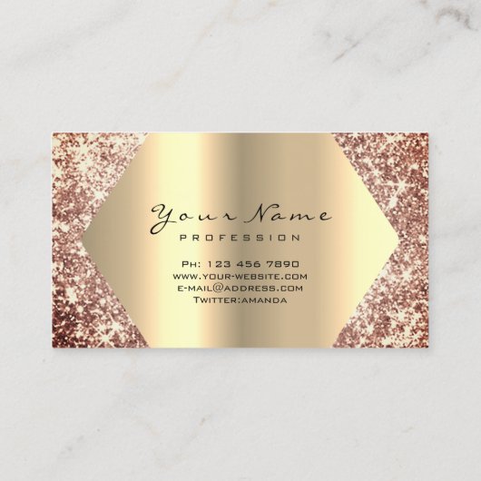 Roos Gold Glitter Makeup Artist Lashes Beauty Visitekaartje (Achterkant)