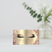 Roos Gold Glitter Makeup Artist Lashes Beauty Visitekaartje (Staand voorkant)