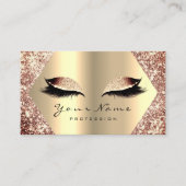 Roos Gold Glitter Makeup Artist Lashes Beauty Visitekaartje (Voorkant)