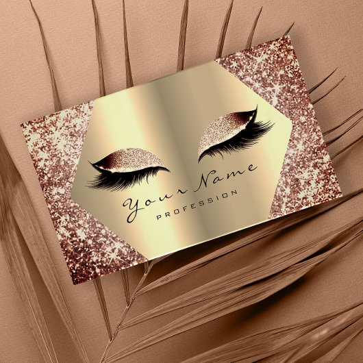 Roos Gold Glitter Makeup Artist Lashes Beauty Visitekaartje