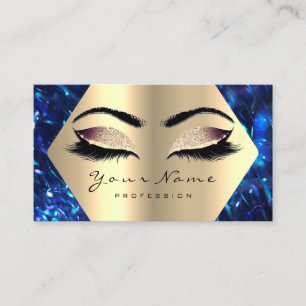 Roos Gold Glitter Makeup Artist Lashes Blue Navy Visitekaartje