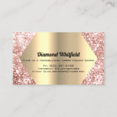 Roos Gold Glitter Makeup Artist Lashes Blush Visitekaartje (Achterkant)