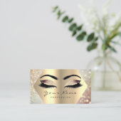 Roos Gold Glitter Makeup Artist Lashes Champaigne1 Visitekaartje (Staand voorkant)