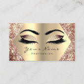 Roos Gold Glitter Makeup Artist Lashes Champaigne Visitekaartje (Voorkant)