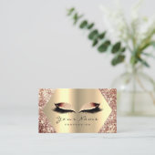 Roos Gold Glitter Makeup Artist Lashes Extensions Visitekaartje (Staand voorkant)