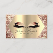 Roos Gold Glitter Makeup Artist Lashes Extensions Visitekaartje (Voorkant)