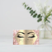 Roos Gold Glitter Makeup Artist Lashes Logo Visitekaartje (Staand voorkant)