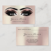 Roos Gold Glitter Makeup Artist Lashes Red Bean Afsprakenkaartje (Voorkant / Achterkant)