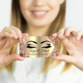 Roos Gold Glitter Makeup Artist Lashes Referral Visitekaartje