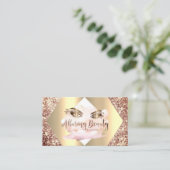 Roos Gold Glitter Makeup Artist Lashes Visitekaartje (Staand voorkant)