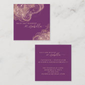 Roos Gold Glitter Makeup Artist Plum Vierkante Visitekaartje (Voorkant / Achterkant)