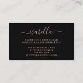 Roos Gold Glitter Makeup Artist Visitekaartje (Achterkant)