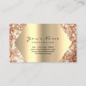 Roos Gold Glitter Makeup Lashes Appointment Card Visitekaartje (Achterkant)