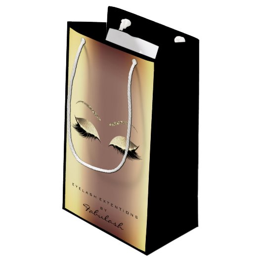 Roos Gold Glitter Makeup Lashes Beauty Ombre Klein Cadeauzakje (Achterkant Gekanteld)