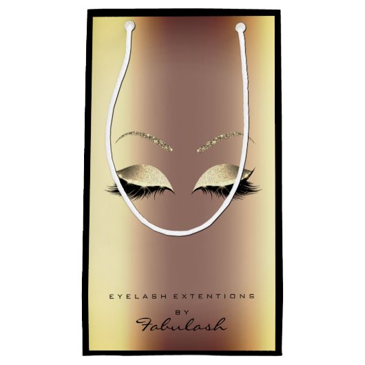 Roos Gold Glitter Makeup Lashes Beauty Ombre Klein Cadeauzakje (Voorkant)