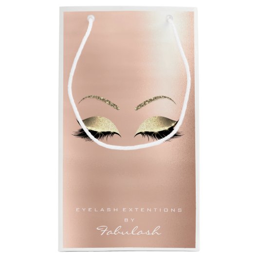 Roos Gold Glitter Makeup Lashes Beauty White Klein Cadeauzakje (Achterkant)