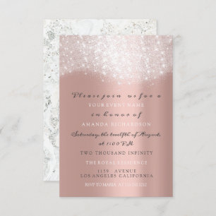 Roos Gold Glitter Marble Confetti Elegant VIP Kaart