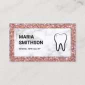 Roos Gold Glitter Marble Dental Clinic Dentist Visitekaartje (Voorkant)