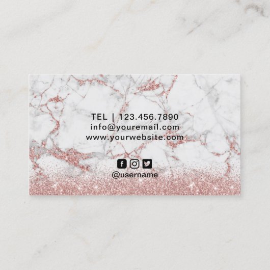 Roos Gold Glitter Marble Drids Lips Makeup Artist Visitekaartje (Achterkant)