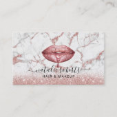 Roos Gold Glitter Marble Drids Lips Makeup Artist Visitekaartje (Voorkant)
