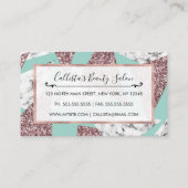 Roos Gold Glitter Marble Geometric Triangles Blauw Klantenkaartje (Achterkant)