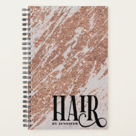 Roos Gold Glitter & Marble Hair Appointment Book Planner