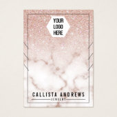 Roos Gold Glitter Marble Kettingen Display Visitekaartje (Voorkant)