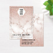 Roos Gold Glitter Marble Kettingen Display Visitekaartje (Bureau)