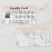 Roos Gold Glitter Marble Logo 10 Bezoek Loyalty C (Voorkant / Achterkant)