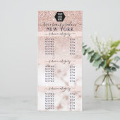 Roos Gold Glitter Marble Logo Salon Price List (Staand voorkant)