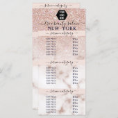 Roos Gold Glitter Marble Logo Salon Price List (Voorkant / Achterkant)