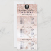Roos Gold Glitter Marble Logo Salon Price List (Voorkant)