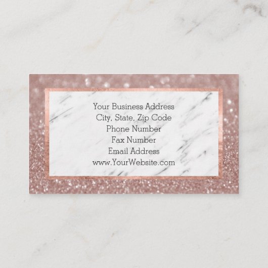 Roos Gold Glitter Marble Makeup Artist Hair Visitekaartje (Achterkant)