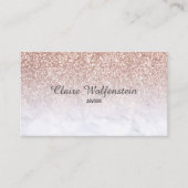 Roos Gold Glitter Marble Script Visitekaartje (Voorkant)