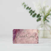 Roos Gold Glitter Marble Social Media & QR Code Visitekaartje (Staand voorkant)