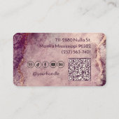 Roos Gold Glitter Marble Social Media & QR Code Visitekaartje (Achterkant)