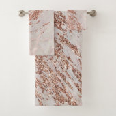 Roos Gold Glitter Marble Swirl Stone Bad Handdoek (Insitu)