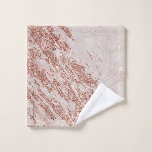 Roos Gold Glitter Marble Swirl Stone Bad Handdoek (Wasdoekje)