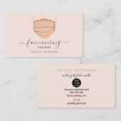 Roos Gold glitter maskergezicht voor ontwerperroze Visitekaartje (Voorkant / Achterkant)