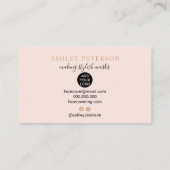 Roos Gold glitter maskergezicht voor ontwerperroze Visitekaartje (Achterkant)