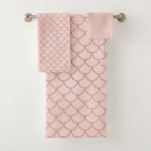 Roos Gold Glitter Mermaid Scales Bad Handdoek (Insitu)