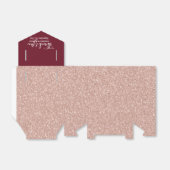 Roos Gold Glitter met Bourgogne Weddenschap Hartel Bedankdoosjes (Uitgevouwen)