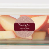 Roos Gold Glitter met Bourgogne Weddenschap Hartel Labels (Aangebracht)