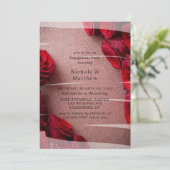 Roos Gold Glitter met Red Roses Engagement Party Kaart (Staand voorkant)
