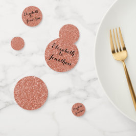 Roos Gold Glitter met uw namen Confetti