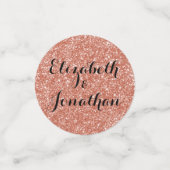 Roos Gold Glitter met uw namen Confetti (Kleine voorkant)