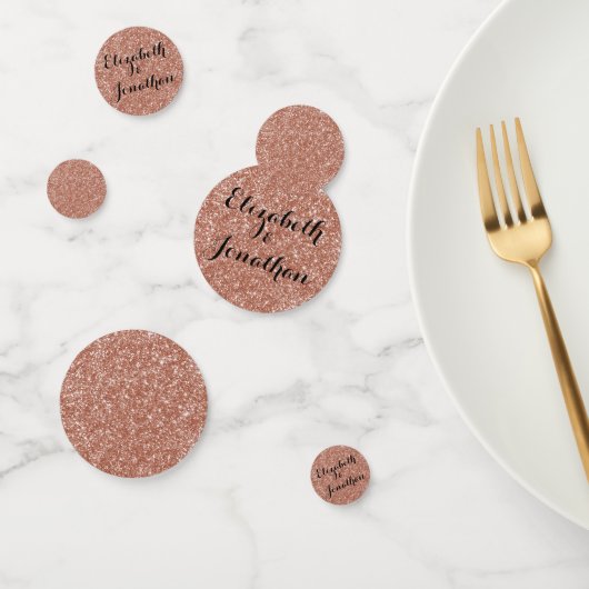 Roos Gold Glitter met uw namen Confetti (Groep)